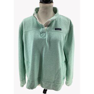 State Of Mine VIRGINIA Womans XL Quarter Button Pullover Mint Green Sweatshirt